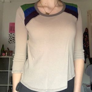 Free people lace color block top